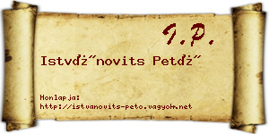Istvánovits Pető névjegykártya